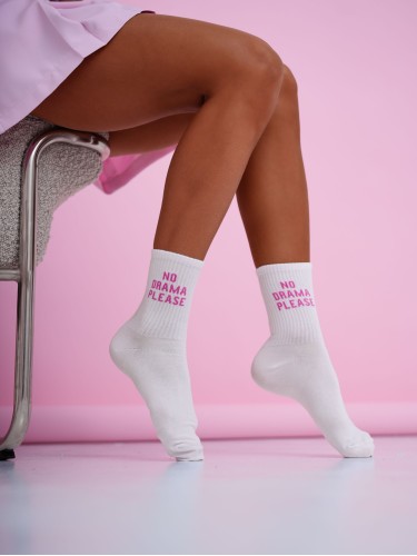 Women's 'NO DRAMA PLEASE' pattern socks 0200.147