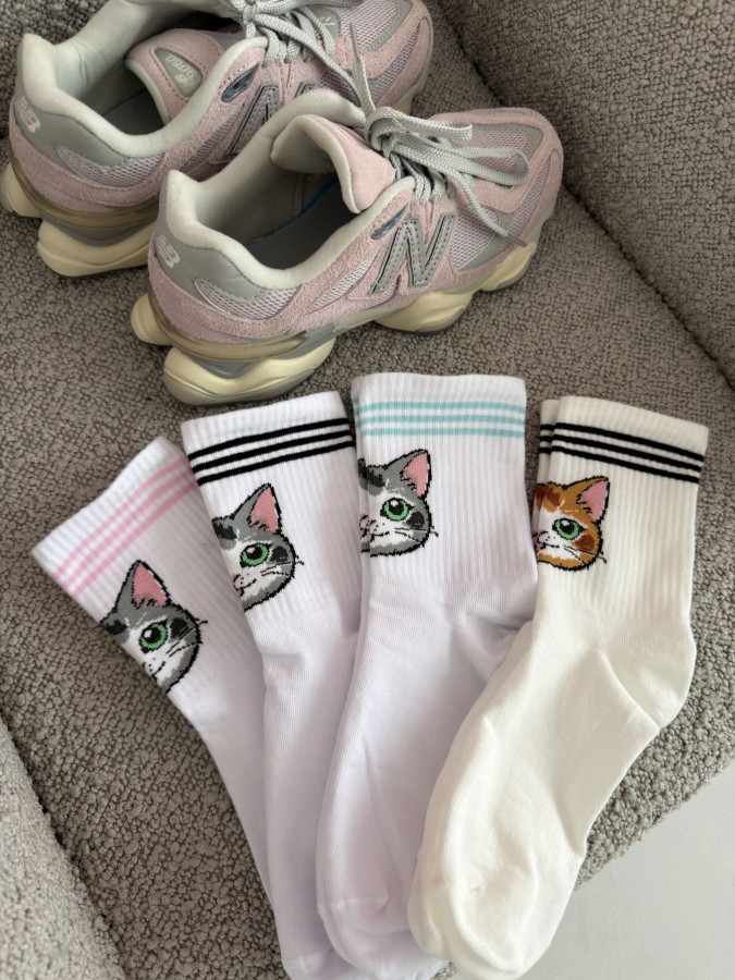 Women's Cat & Stripes pattern socks 0200.211