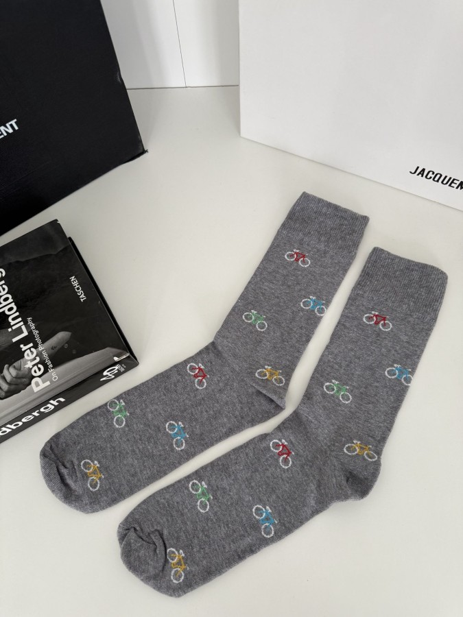 Men's Colorful small bicycles pattern socks...