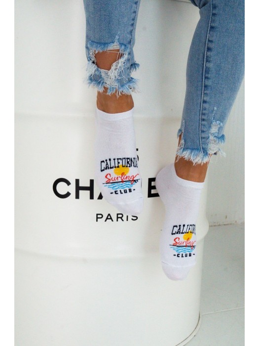 Women's California pattern low ankle socks 006.1146