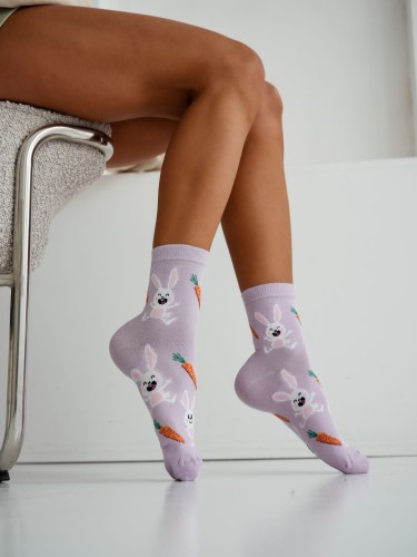 Women's Rabbits & Carrots pattern socks 0200.218
