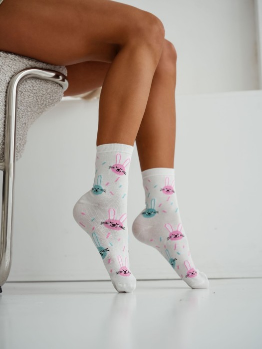 Women's Rabbit heads pattern socks 0200.220