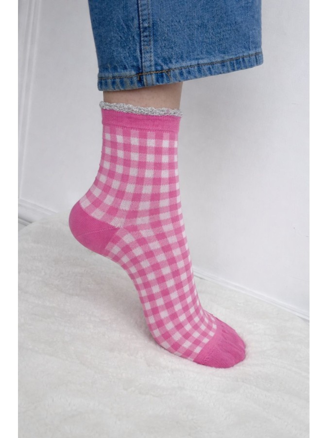 Women's checkered socks 0200.213