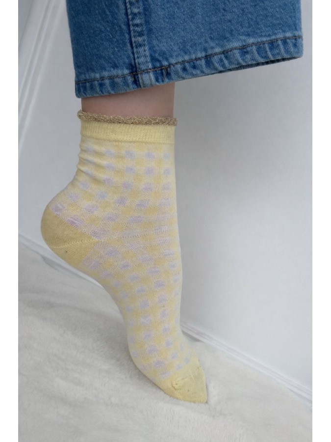 Women's checkered socks 0200.213