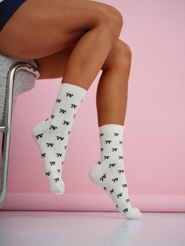 Women's Little bows pattern socks 0200.221 2