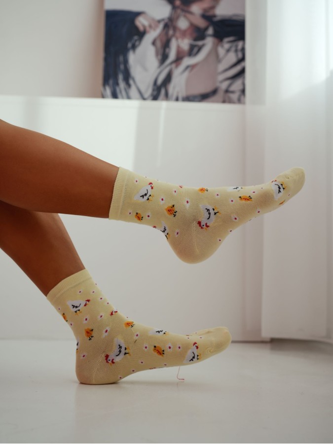Women's Hens & Chicks pattern socks 0200.219