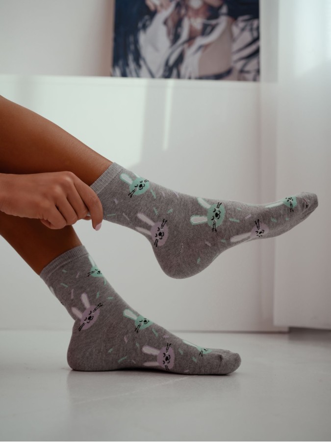Women's Rabbit heads pattern socks 0200.220