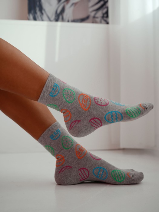 Women's Colorful Easter eggs pattern socks 0200.224