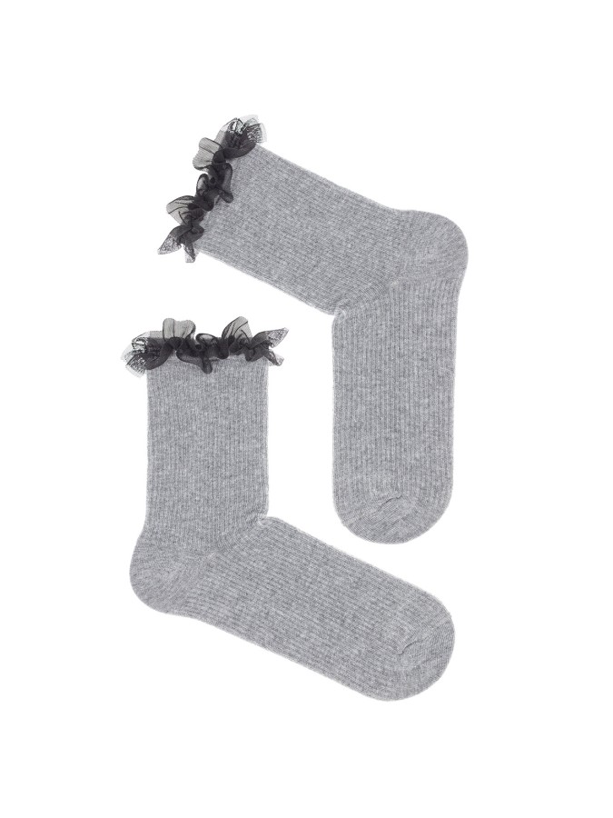 Women's socks with tulle 1030.001