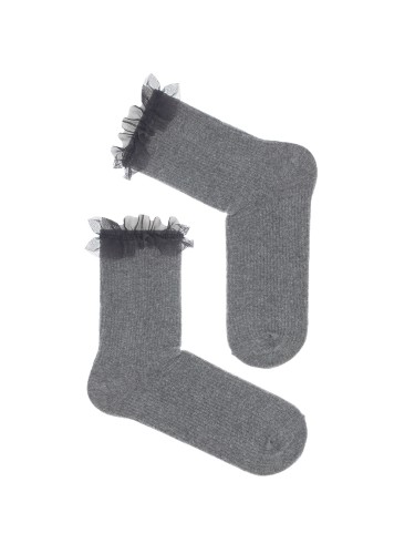 Women's socks with tulle 1030.001 2