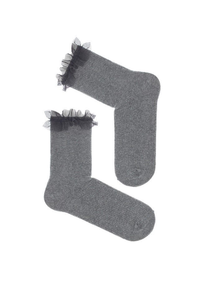 Women's socks with tulle 1030.001