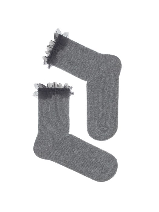 Women's socks with tulle 1030.001