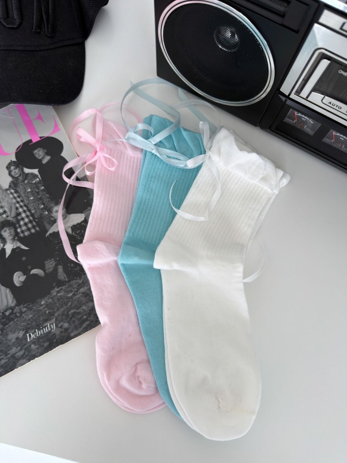Women's socks with a ribbon 1641