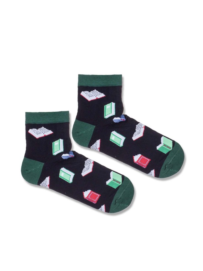 Men's Bookish pattern short socks 1153.004