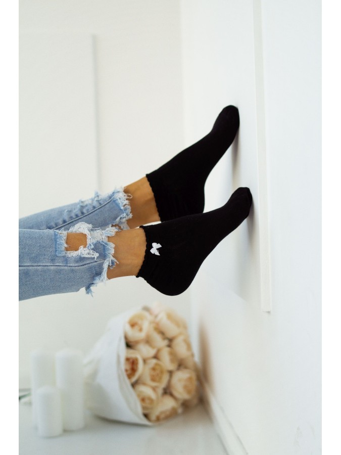 Women's low ankle socks with a little bow 0859