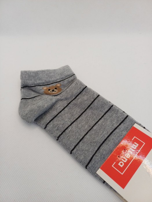 Kids' Little Bear with stripes pattern low ankle socks 005.1160