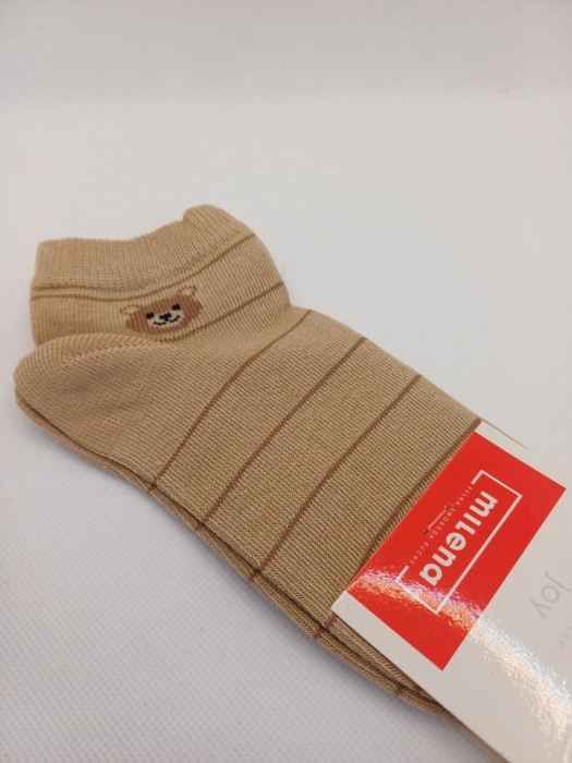 Kids' Little Bear with stripes pattern low ankle socks 005.1160