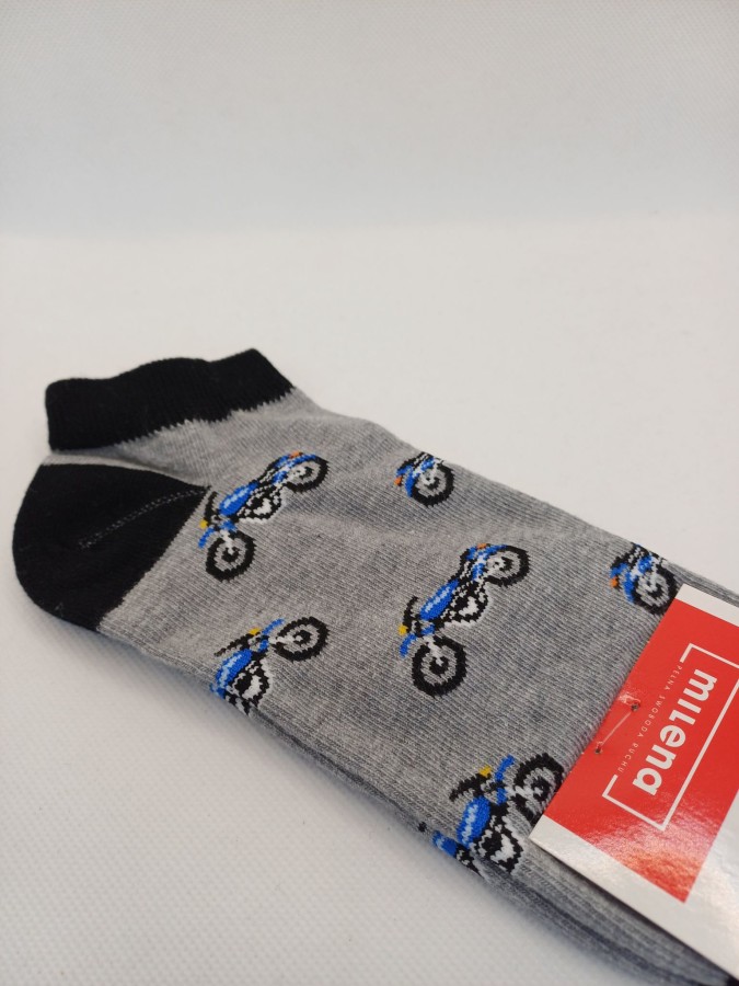 Kids' Motorbikes pattern low ankle socks 1160.004