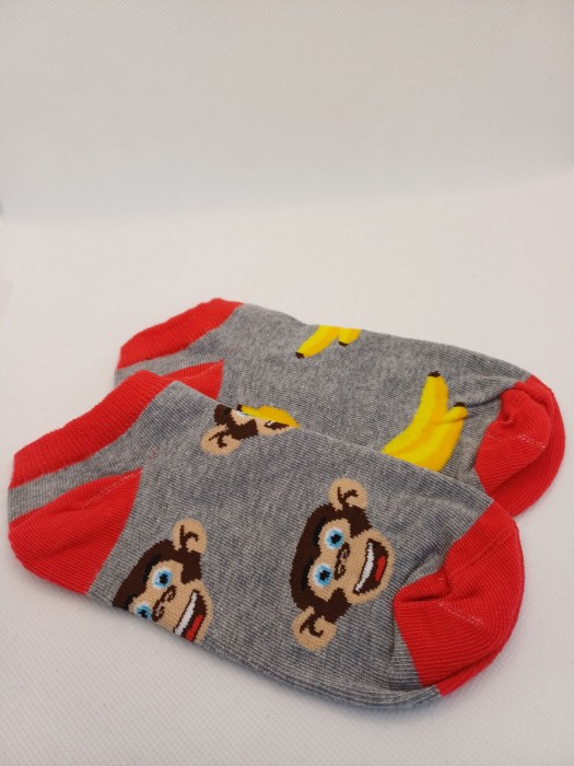 Kids' Monkeys & bananas pattern low ankle socks 1160.012