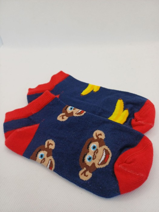 Kids' Monkeys & bananas pattern low ankle socks 1160.012