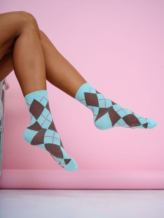 Women's Diamond Vintage pattern socks 0200.195
