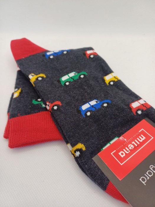Men's Colorful Cars pattern short socks 1153.049