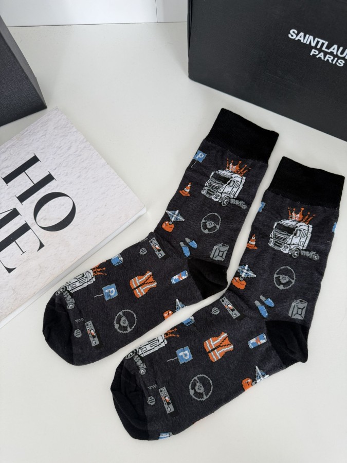 Men's 'King of the Parking Lot' pattern socks...