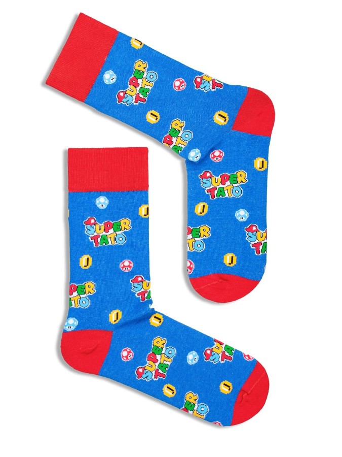 Men's Mario & Super Dad pattern socks 0125.001
