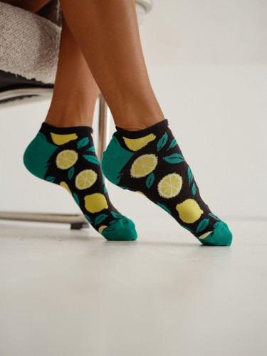Women's Lemons pattern low ankle socks 1146.085