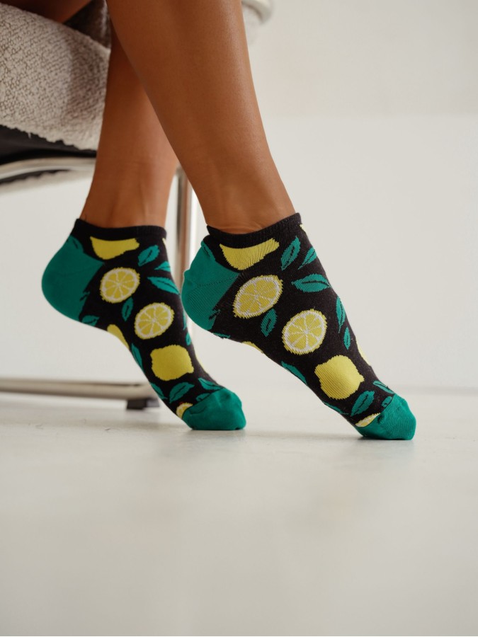 Women's Lemons pattern low ankle socks 1146.085