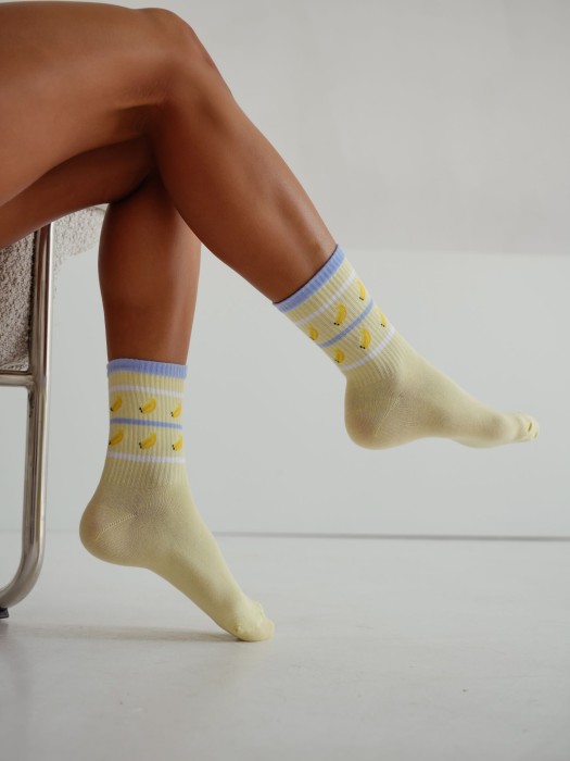 Women's Bananas pattern socks 0200.234