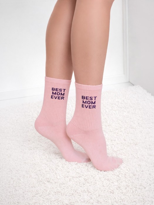 Women's BEST MOM EVER pattern socks 0200.238