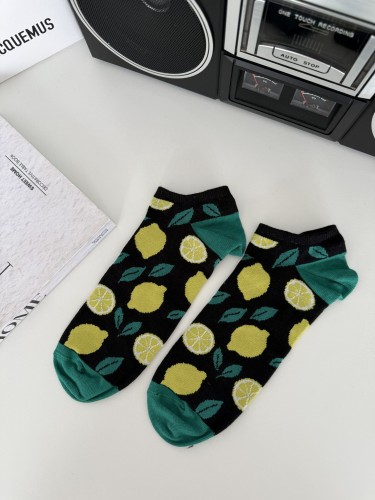 Men's Lemons pattern low ankle socks 1108.053