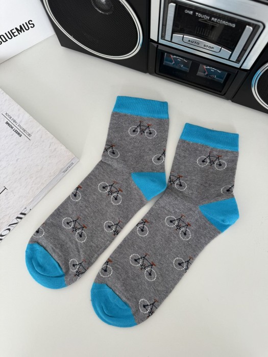 Men's Bicycles pattern short socks 1153.051