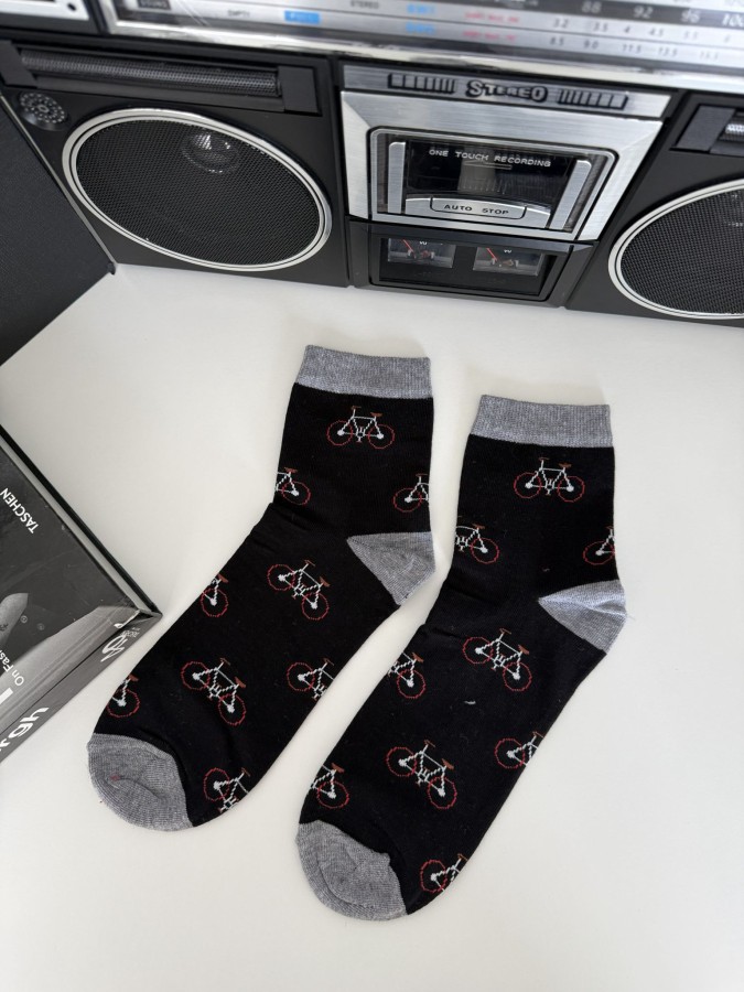 Men's Bicycles pattern short socks 1153.051