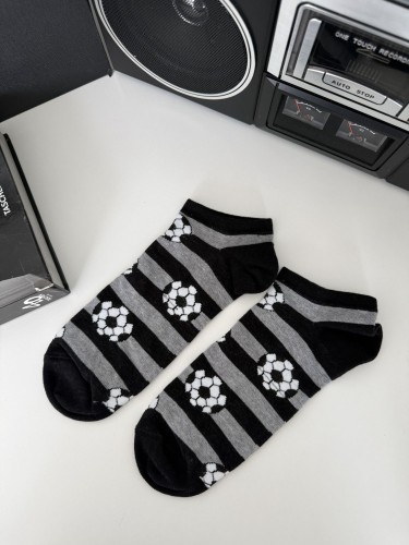 Men's Balls & Stripes pattern low ankle socks 1108.055 2