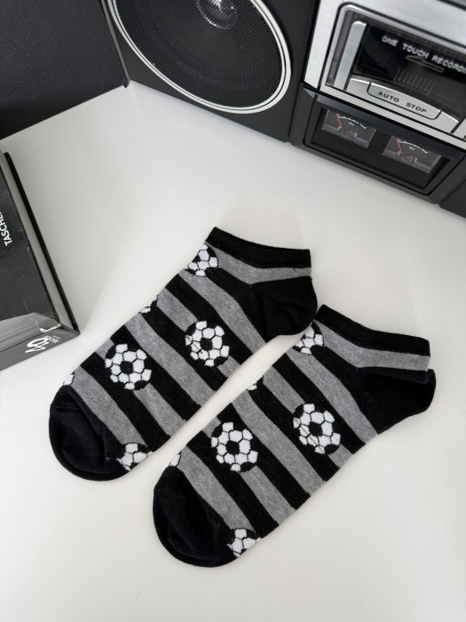 Men's Balls & Stripes pattern low ankle socks 1108.055