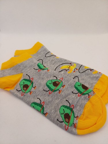 Women's Avokado & Bananas pattern low ankle socks 1146.089