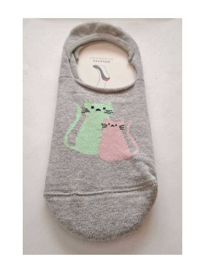 Cotton Two Cats pattern invisible socks 0576.032