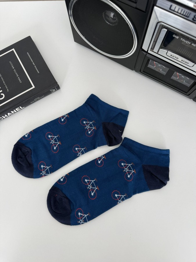 Men's Bicycles pattern low ankle socks 1108.056