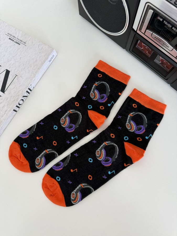 Men's Headphones pattern short socks 1153.052