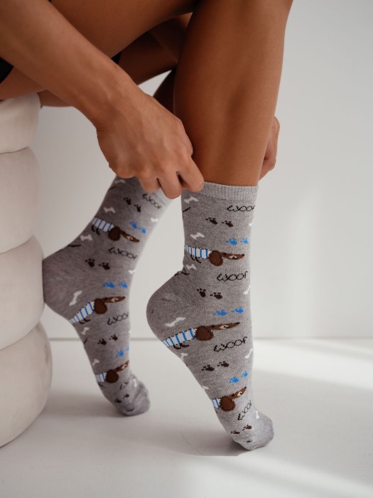 Women's Dachshund Dog pattern socks 0200.243