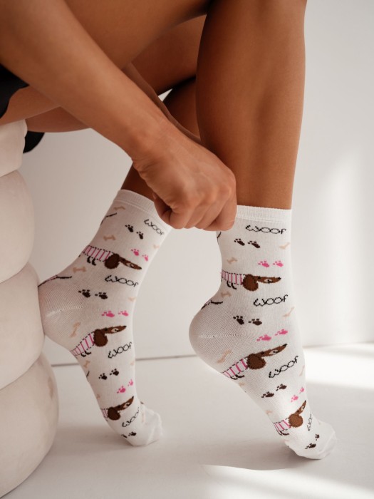 Women's Dachshund Dog pattern socks 0200.243