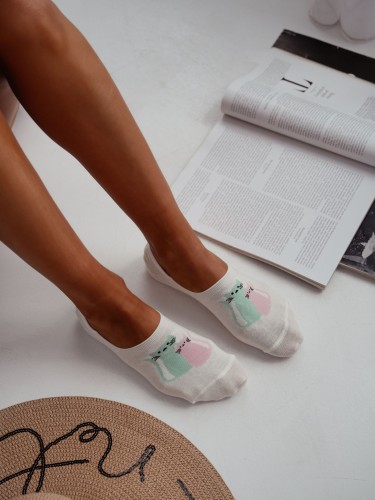 Cotton Two Cats pattern invisible socks 0576.032 2