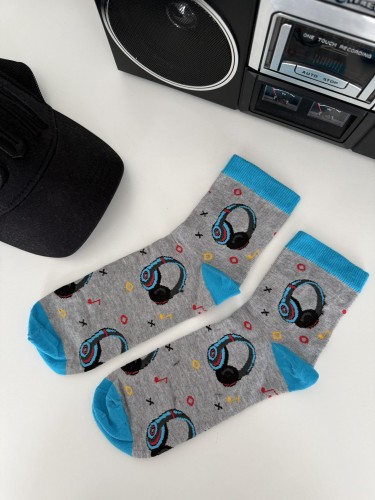 Men's Headphones pattern short socks 1153.052 2