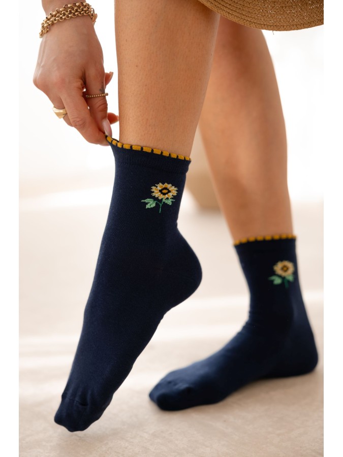 Women's Sunflower pattern socks 0200.247