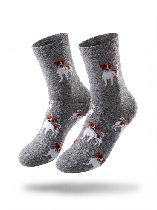 Men's 'Jack Russell Terrier' pattern short socks 1153.053
