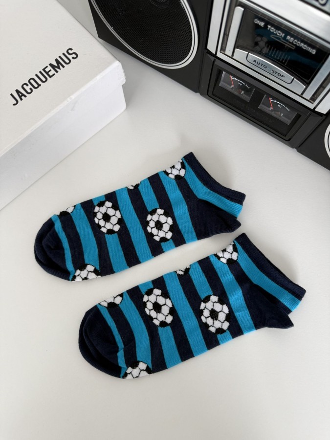 Men's Balls & Stripes pattern low ankle socks...