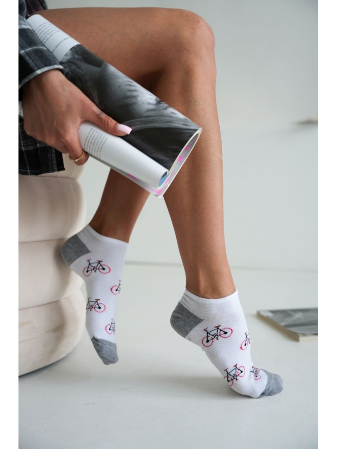 Women's Bicycles pattern low ankle socks 1146.095