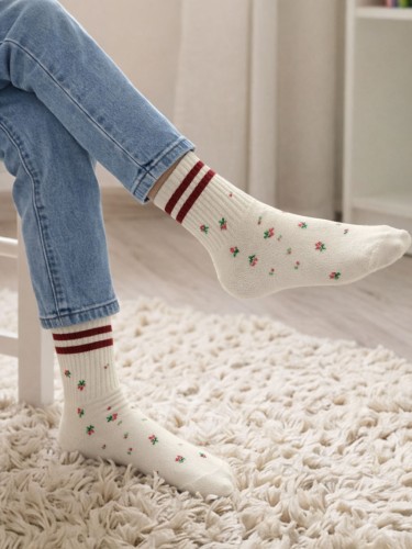 Children's Stripes & Flowers pattern socks  1184.067